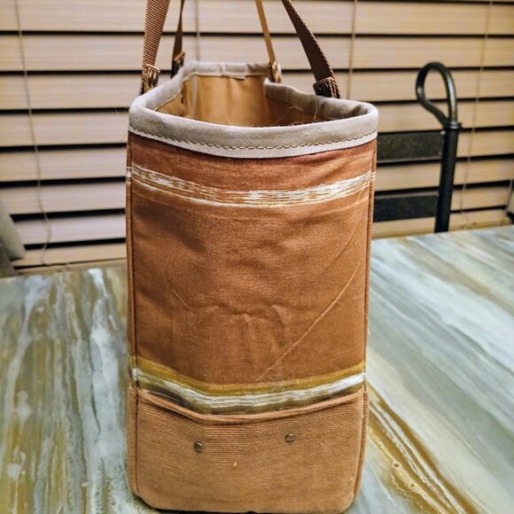 New Western Tote Shopper shoulder Bag Purse Rust Beige Double handle Carryall - Picture 5 of 10